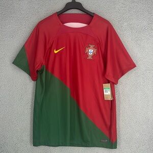 Portugal FPF red green Nike Dri-Fit soccer jersey men’s XL pullover stretch